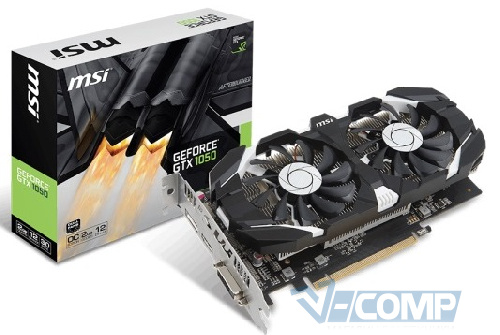 Видеокарта MSI GeForce GTX1050 Dual Fans OC V1, 2Gb (GTX 1050 2GT OCV1)