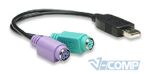 Переходник USB - 2x PS2, Manhattan