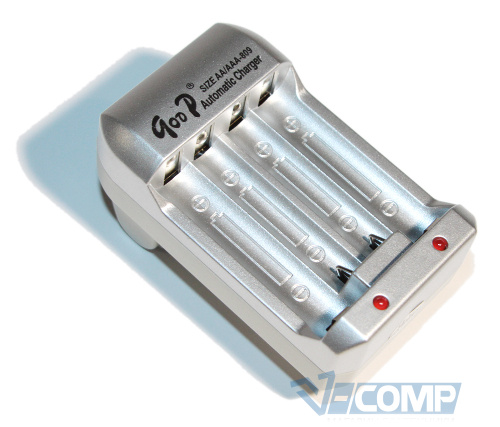 Зарядное устройство Godp C809B, 2AA/2AAA/9V, Silver