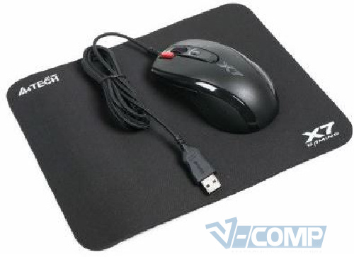Комплект мышь + коврик A4Tech X-7120, Black