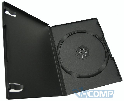 Коробка для дисков BOX DVD/CD (13.5 мм х 19 мм) на 1 диск 9мм, Black