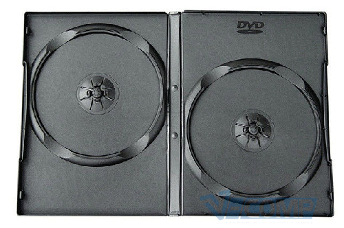 Коробка для дисков BOX DVD/CD (13.5 мм х 19 мм) на 2 диска 7мм, Black