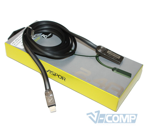 Кабель Aspor AC-16i 2.4A USB - Lightning, 1.2м, Black (AC-16i Black)