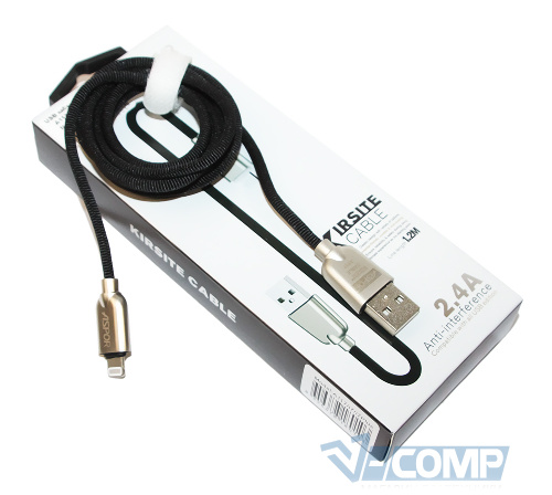 Кабель Aspor A117 Nylon 2.4A USB - Lightning, 1.2м, Black (A117 Lightning Black)