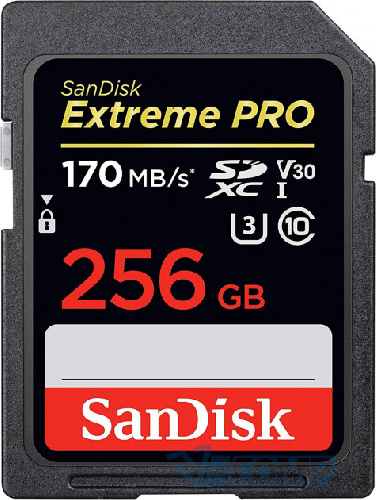 Карта памяти SanDisk SDXC Extreme Pro V30 UHS-I U3, 256Gb (SDSDXXY-256G-GN4IN)