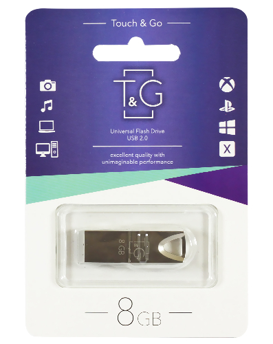 Флешка T&G 117 Metal Series, 8Gb, Silver (TG117SL-8G)