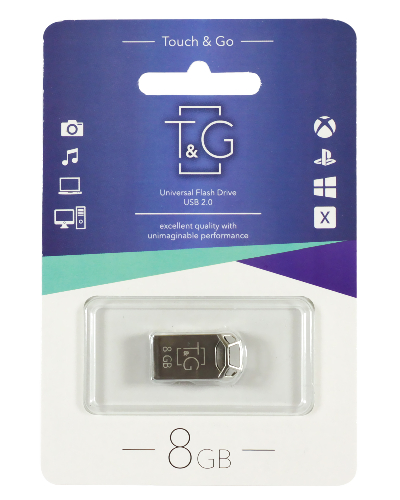 Флешка T&G 110 Metal Series, 8Gb, Silver (TG110-8G)