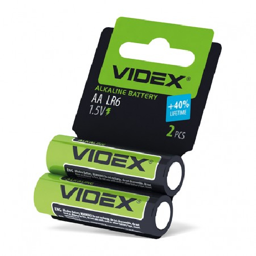 Батарейки Videx LR6/AA 2шт, щелочная, 1.5V, Blister (21162)