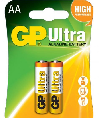 Батарейки GP Ultra Alkaline LR6/AA 2шт, щелочная, 1.5V, Blister (15AUHM-2UE2)