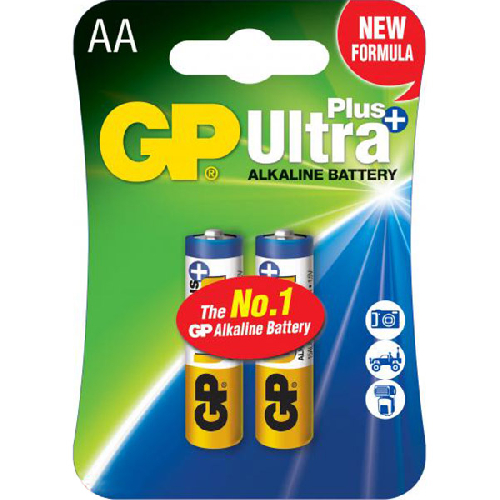 Батарейки GP Ultra Plus Alkaline LR6/AA 2шт, щелочная, 1.5V, Blister (15AUPHM-2UE2)