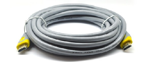 Кабель Merlion HDMI - HDMI v1.4, 5м, Grey/Yelow (YT-HDMI(M)/(M)HSV2.0-5.0m/07409)