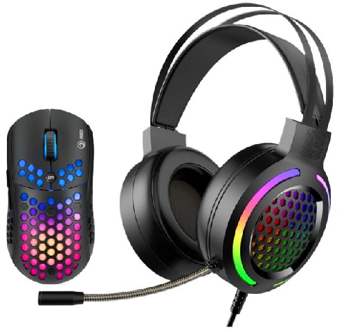 Комплект мышь+гарнитура Marvo MH01BK RGB-LED, Black (MH01BK)