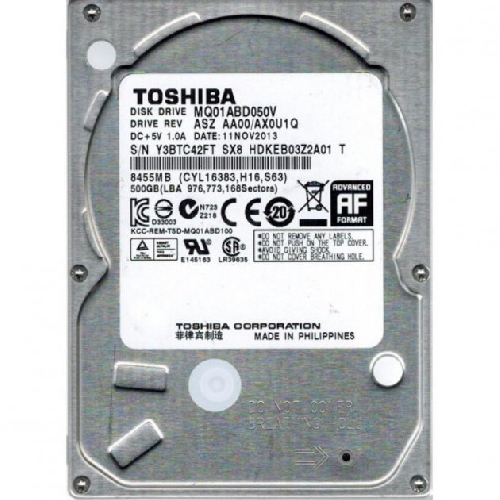 Жорсткий диск для ноутбука Toshiba MQ1ABD050V, 500Gb Refurbished