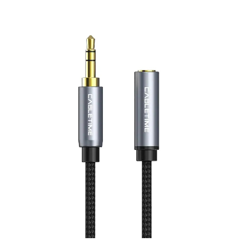 Кабель Cabletime Audio Jack 3.5mm M - Jack 3.5mm F 3pin, 0.3м, Black (CF11D)