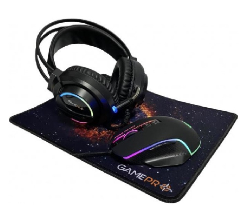 Комплект 3-в-1 мишка + гарнітура + килимок GamePro GS890, Black (GS890)