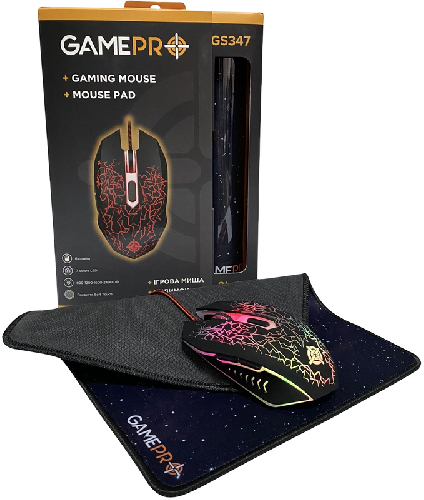 Комплект мишка + килимок GamePro Combo GS347, Black (GS347)