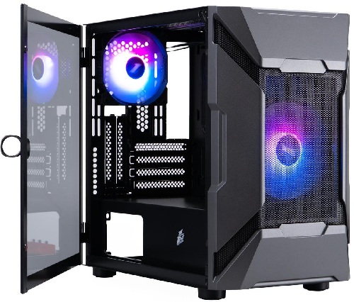 Корпус 1stPlayer D3-A-BK-1F7-14-1F7 with Window, Black (D3-A-BK-1F7-14-1F7)