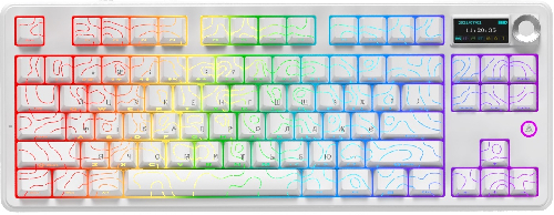 Клавіатура Ajazz AK870 V2 Maillard Switch Side Contour WL/BT/USB, White (AK870-V2-S-W)