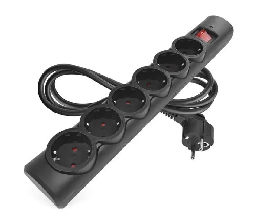 Мережевий фільтр EMOS P54219 6р/3м, Black (EMOS P54219)
