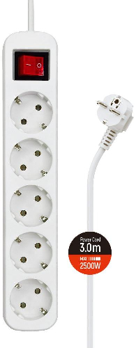 Мережевий фільтр ColorWay CW-PSEA53W 5р/3м, White (CW-PSEA53W)
