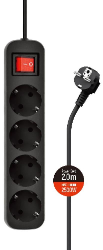 Мережевий фільтр ColorWay CW-PSEA42BK 4р/2м, Black (CW-PSEA42BK)