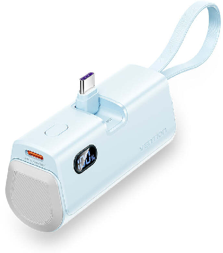 Універсальна мобільна батарея Vention 22.5W Built-in USB-C and Lightning Cables, 4 800mAh, Blue (FHQL0)