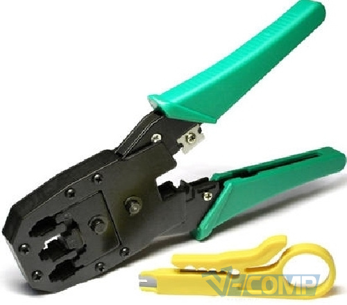 LogicPower Инструмент обжимной  для обжима RJ-45 (8P8C) и RJ-1211 (6P6C), резиновые ручки (LPT-15)
