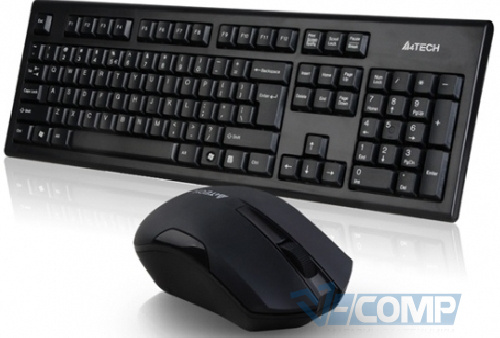Комплект клавиатура+мышь A4tech 3000N, Black