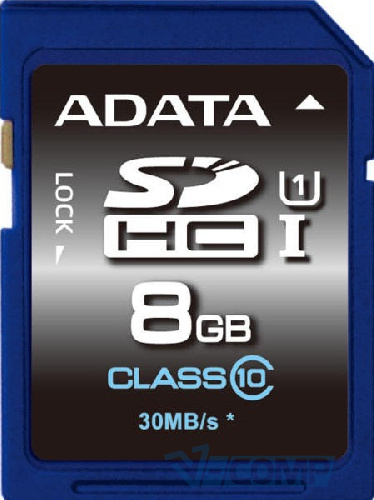 Adata SDHC UHS-I, 8Gb, Class 10 (ASDH8GUICL10-R)