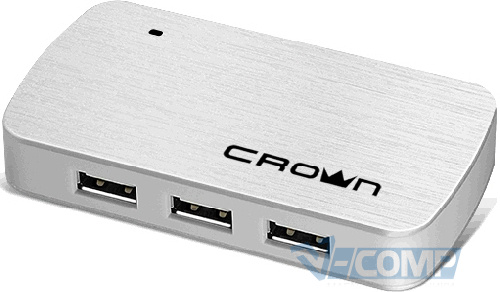 USB концентратор Crown USB 2.0 HAB Hi-speed Silver (CMH-B23)