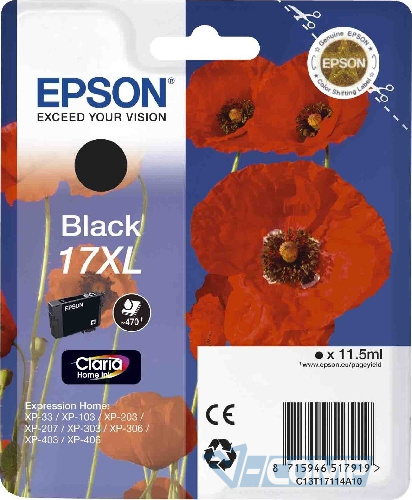 Epson Картридж 17X Black XP103/ 203/ 207 (C13T17114A10)