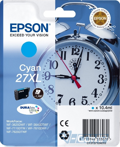 Epson Картридж 27XL WF-7620 Cyan (C13T27124020)