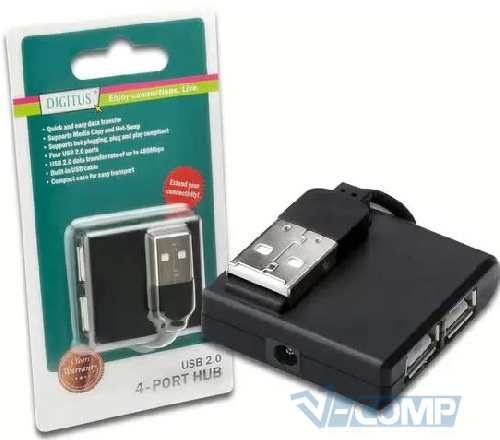 USB концентратор SpeedLink 4 USB 2.0 Black (DA-70217)