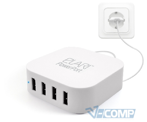 Сетевое зарядное устройство ELARI PowerPort Mini (4хUSB 5A) White