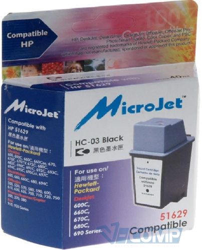 MicroJet Картридж для HP №29 Black (HC-03)