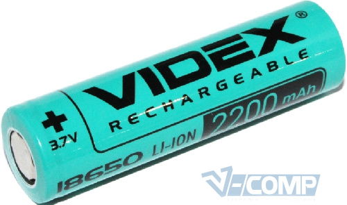 Аккумулятор 18650, 2200 mAh, Videx, 1 шт, Bulk, Li-ion, с защитой