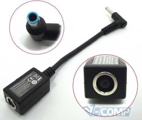DC кабель переходник для блока питания ноутбука HP, Dell (7.4*5 Central pin) в (4.5*3.0 Сentral pin Blue) для блоков HP, Dell 45W, 65W, 90W, 120W