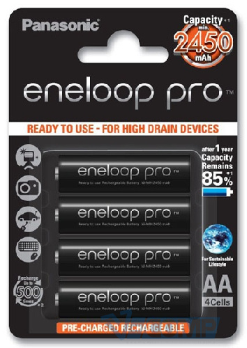 Аккумулятор Panasonic Eneloop Pro AA 2450mAh NI-MH*4