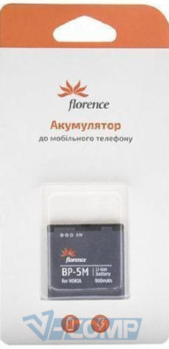 Аккумуляторная батарея Florence (BL-5M) для Nokia 5610, 5700, 6110, 6220 Classic, 6500 Slide...