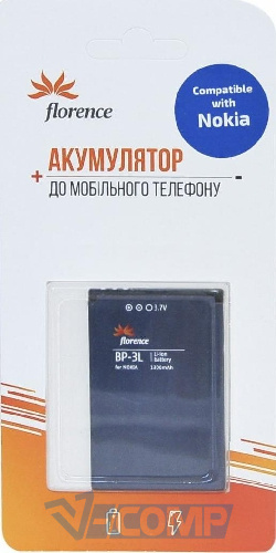 Аккумуляторная батарея Florence (BL-3L) для Nokia Lumia 710, Lumia 610, Lumia 510, Lumia 505, Asha 303