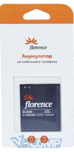 Аккумуляторная батарея Florence (FLB100AE) для Samsung Galaxy Ace 3 Duos S7272, Galaxy Ace 3 Duos S7270, Samsung Galaxy Ace 2 i8160...