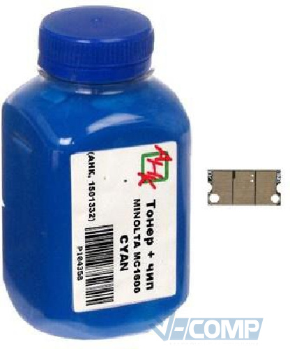 Тонер AHK для Konica Minolta MC1600/1680, 85g, Cyan + chip (1501332)