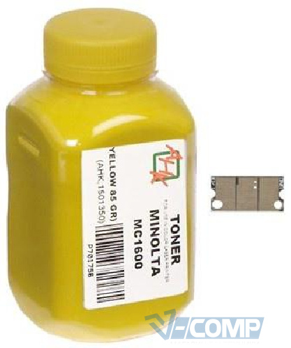 Тонер AHK для Konica Minolta MC1600/1680, 85g, Yellow + chip (1501352)