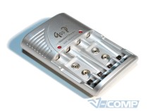Зарядное устройство Godp C802B, 2AA/2AAA/9V, Silver