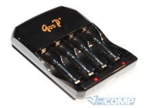 Зарядное устройство Godp C804U, 4AA/4AAA/USB, Black