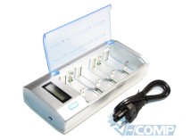 Зарядное устройство C906W, AA/AAA/C/D/9V, Silver