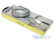 Кабель Aspor AC-13 2.4A USB - Lightning, 1.2м, Grey (AC-13 Grey)