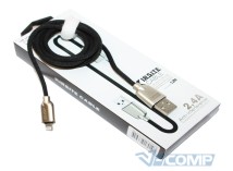 Кабель Aspor A117 Nylon 2.4A USB - Lightning, 1.2м, Black (A117 Lightning Black)