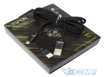 Кабель Aspor A136 Nylon 2.4A USB - Lightning, 1.2м, Black (A136 Black)