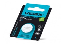 Батарейки Videx CR2032 1шт, литиевая, 3V, Blister (24234)